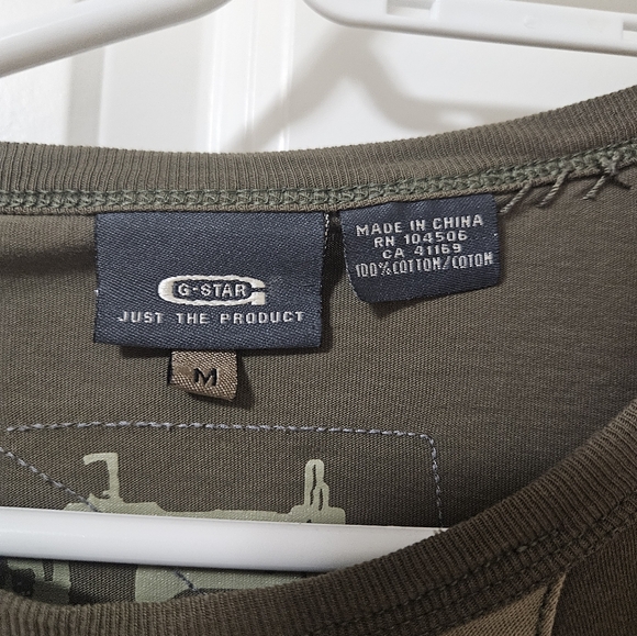 G-star raw men's Medium long sleeve green t shirt - Picture 12 of 12